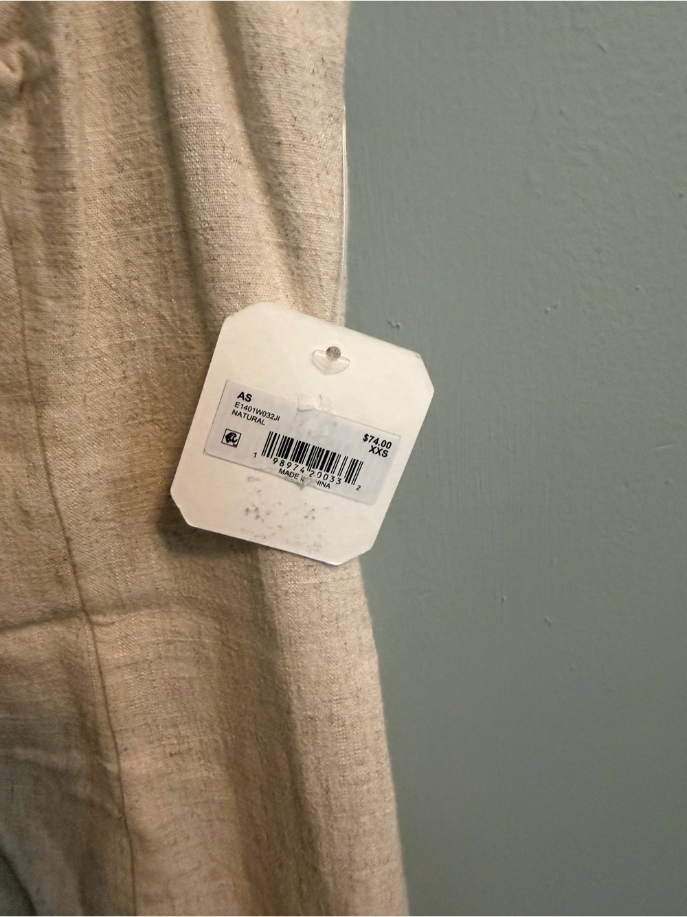 Sleeveless Button-Front Linen Blend Mini Dress in Cream - Picture 3 of 5